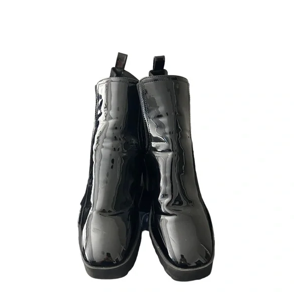 ALDO Women’s Platform Black Pull-Tab Bigmood Leather Chelsea Boots Size 11 - Picture 5 of 11